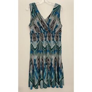 Rabbit Rabbit Designs Multicolor Womens Dress Size 14 Polyester &‎ Spandex